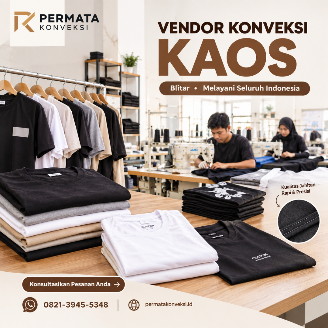 Vendor Konveksi Kaos di Blitar Profesional dan Terpercaya